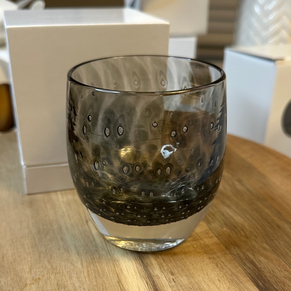 Glassybaby “hibernate” Smokey Black Triskelion